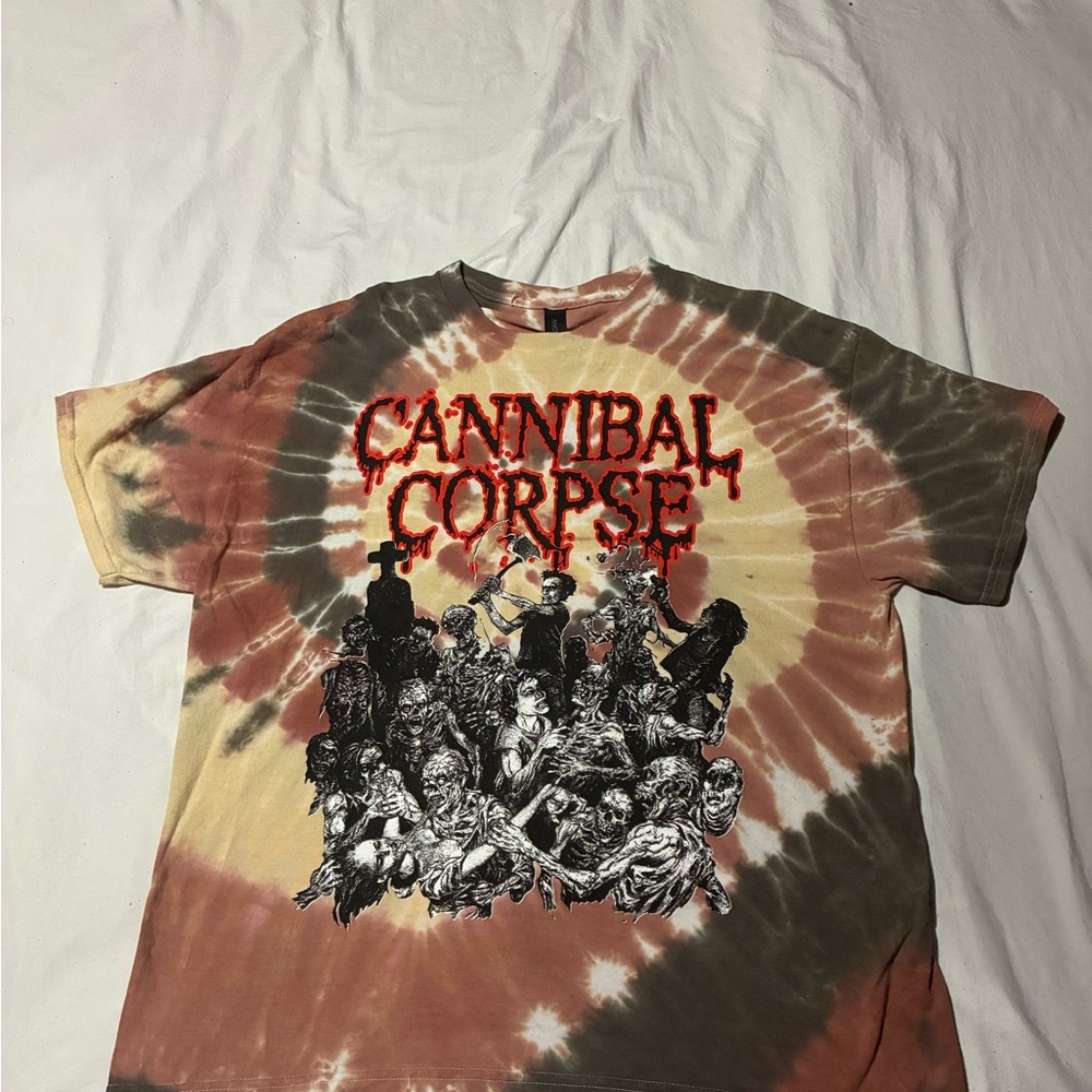 Tie-Dye Cannibal Corpse Graphic Tee Chaos Horrific Album Cover